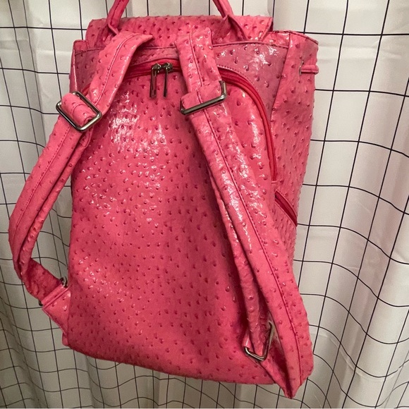 Pink Sports Chic Bag Backpack Zipper Animal texture - Picture 4 of 9